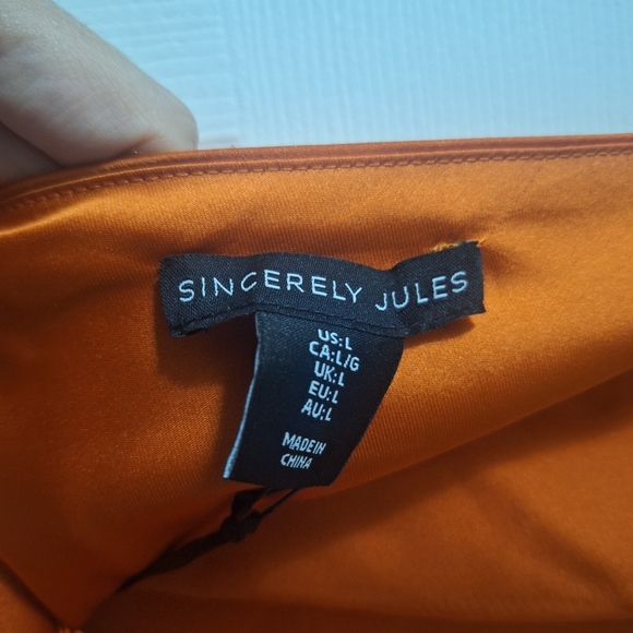 NWT Sincerely Jules Orange Halter Top Size L - Picture 7 of 10